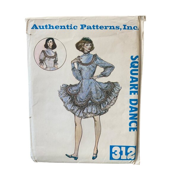 Authentic Patterns 312 Square Dance Dress Sewing Pattern Multi-Size 6 8 10 UNCUT - Picture 1 of 3
